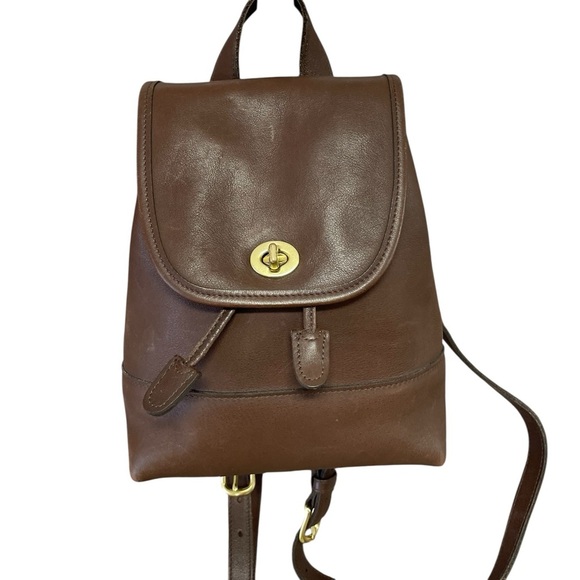 COACH Vintage Day Pack Bag Backpack Mahogany Brown 9960 Flap Turn Lock Purse main image 9
